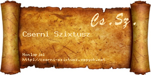 Cserni Szixtusz névjegykártya